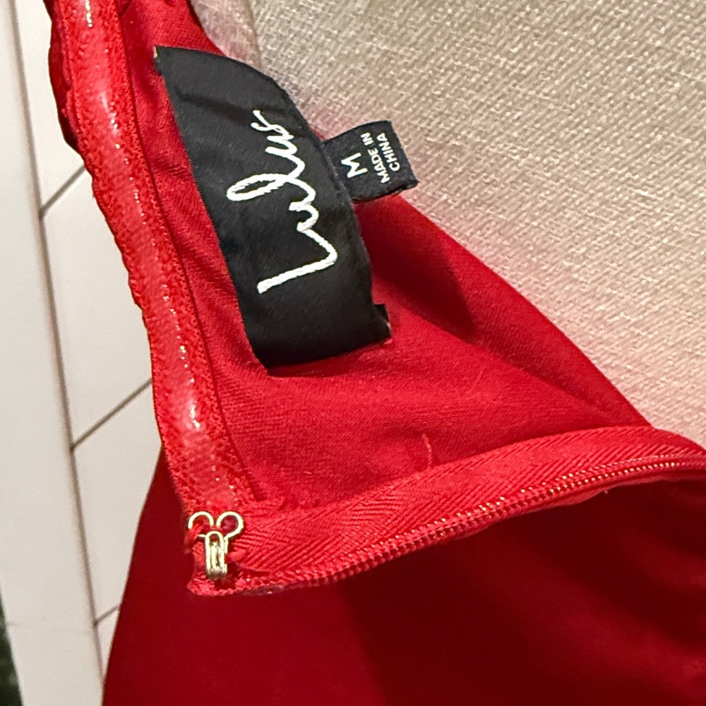 Hearts Run Wild Red Satin Strapless Dress - Picture 14 of 14